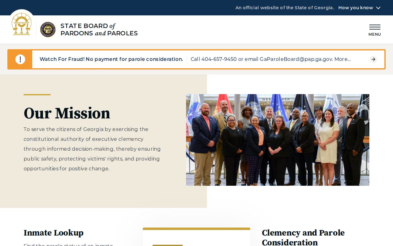 Clayton County parole record lookup on Georgia Parole Board website