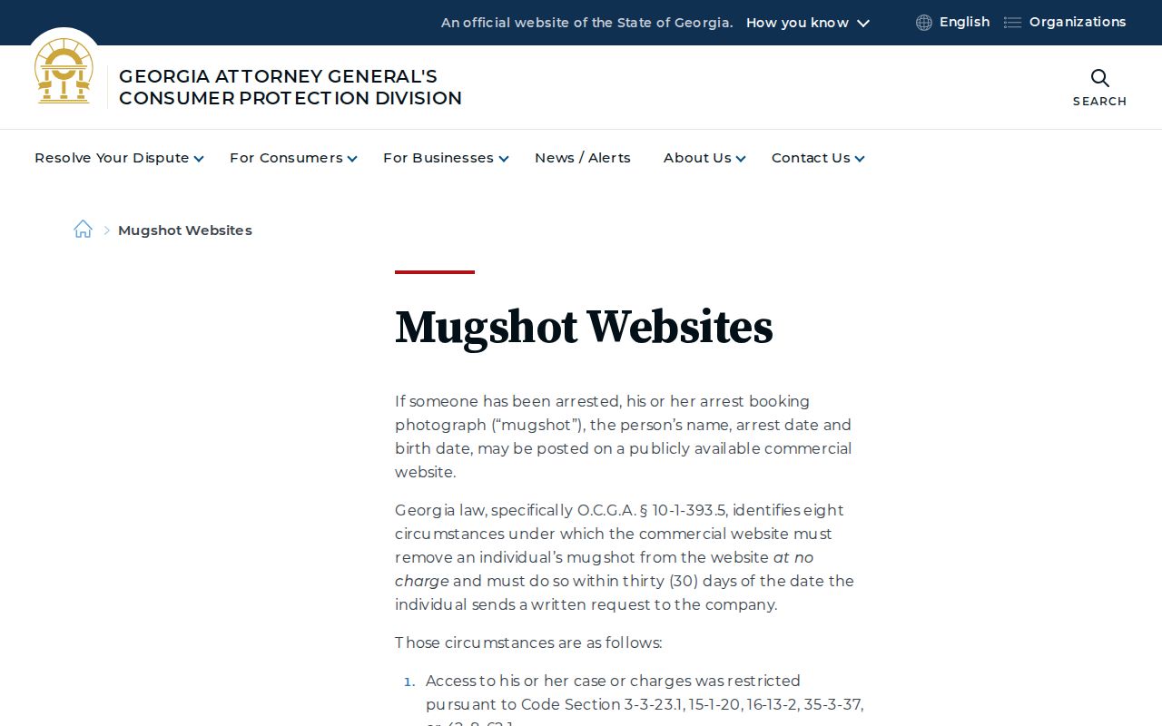 Clayton County release mugshots and Georgia booking photo restrictions